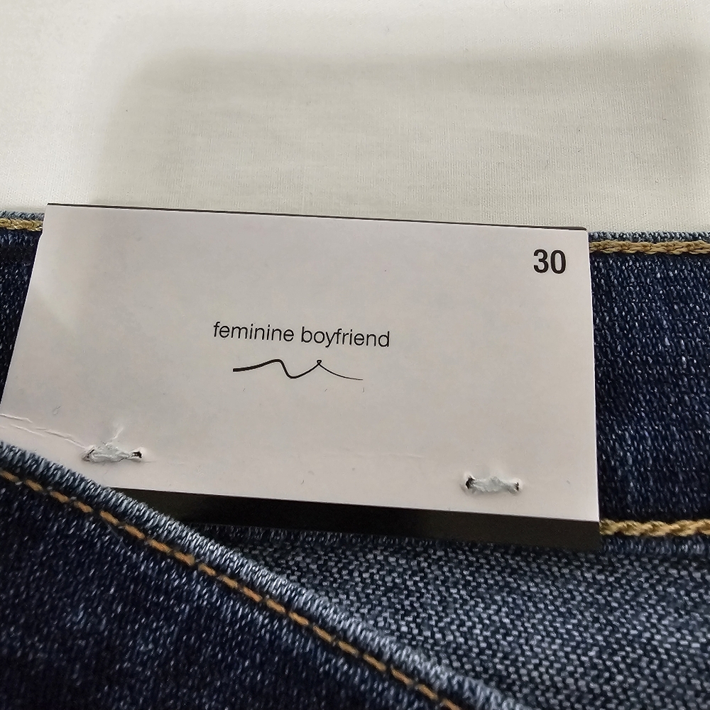 7 For All Mankind Feminine Josefina Dark Blue Straight Jeans Women's 30 - Picture 6 of 10